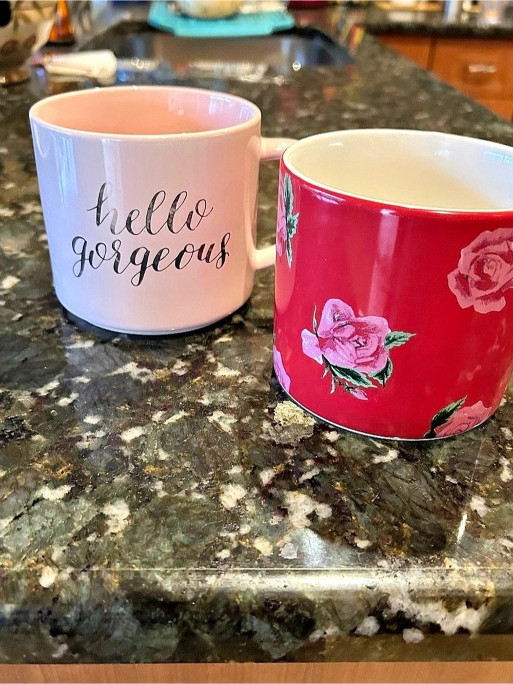 Threshold Floral Stoneware Mugs in Red & Pink - New without tags.